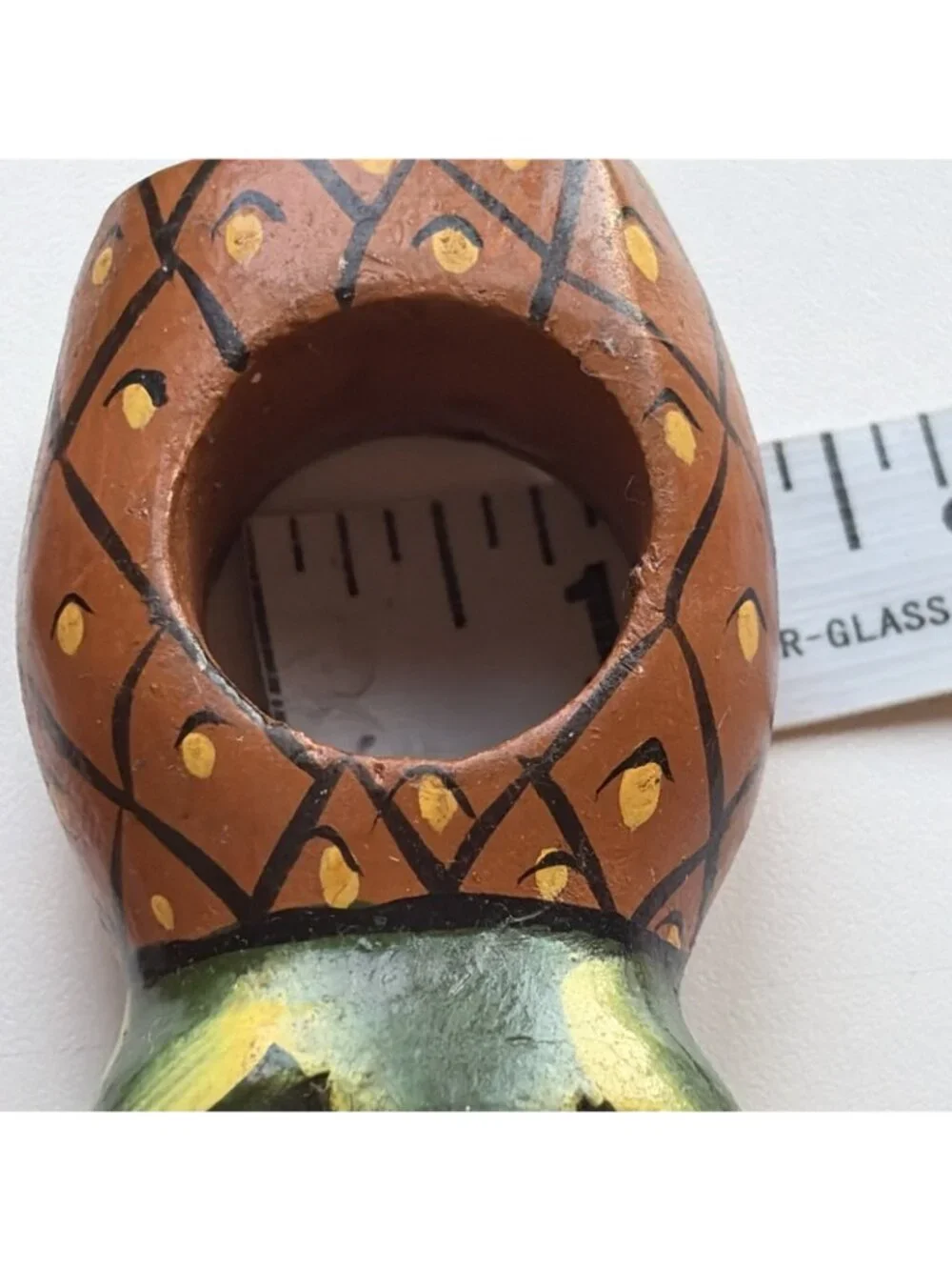 8 Vintage Wooden Painted Pineapple Napkin Rings Table Decor Tiki New England